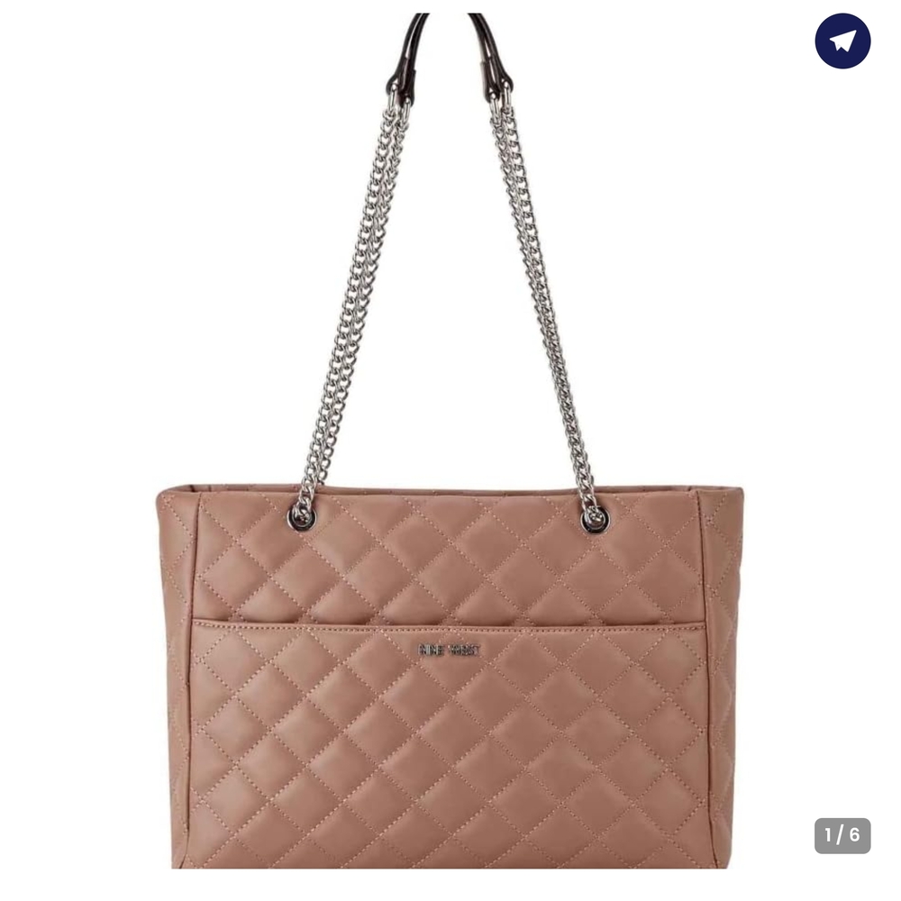 Nine West Loew Convertible Crossbody Quilted Sable Tan Brown Shoulder Bag